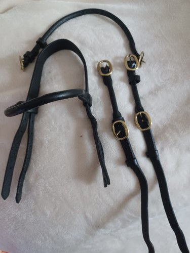 Rolled english black leather - black,