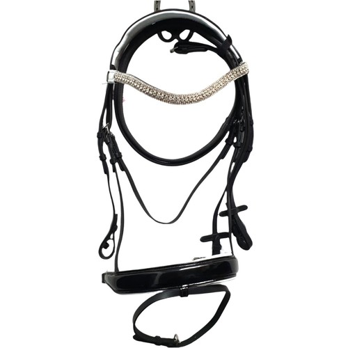 Leather show bridle - bridle, black