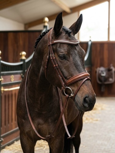 Brown comfort horse bridle - brown,