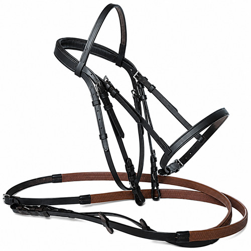 Leather horse bridle black - bridle,
